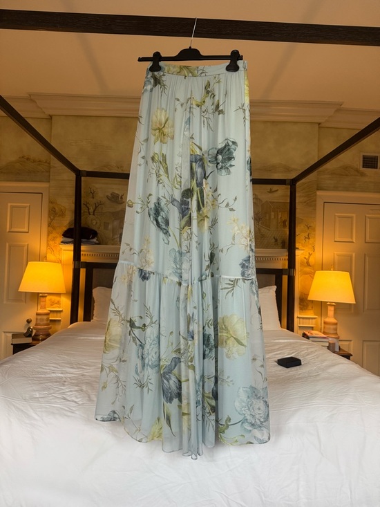 ERDEM Dresses & Skirts - ERDEM Pale Blue Floral Tiered Maxi Skirt